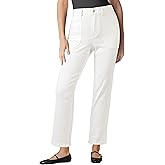 luvamia Straight Leg Jeans for Women Trendy High Waisted Stretchy Denim Pants Ankle Length Patch Pocket Trouser Jeans