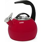 Chantal Anniversary Enamel-on-Steel Whistling Teakettle, 2 quart, Chili Red