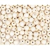 400pcs 16mm Wood Beads Natural Unfinished Round Wooden Loose Beads Wood Spacer Beads for Craft Making Decorations and DIY Crafts