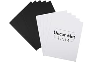 MBC MAT BOARD CENTER Mat Board Center, Pack of 10 11x14 Uncut Matte Boards, White and Black Backing Mat Boards for Prints, Frames, Photos, Crafts