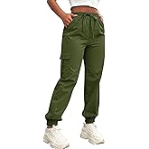 Gudasuo Cargo Pants Women Joggers Quick Dry Hiking Pants with Pockets (0001,ARGR,M) Army Green