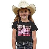 MODNTOGA Toddler Girl Leopard Cowboy Hat Graphic Tshirt Retro Western Cowgirl Shirt Let's Go Girls Print Short Sleeve Tee Top