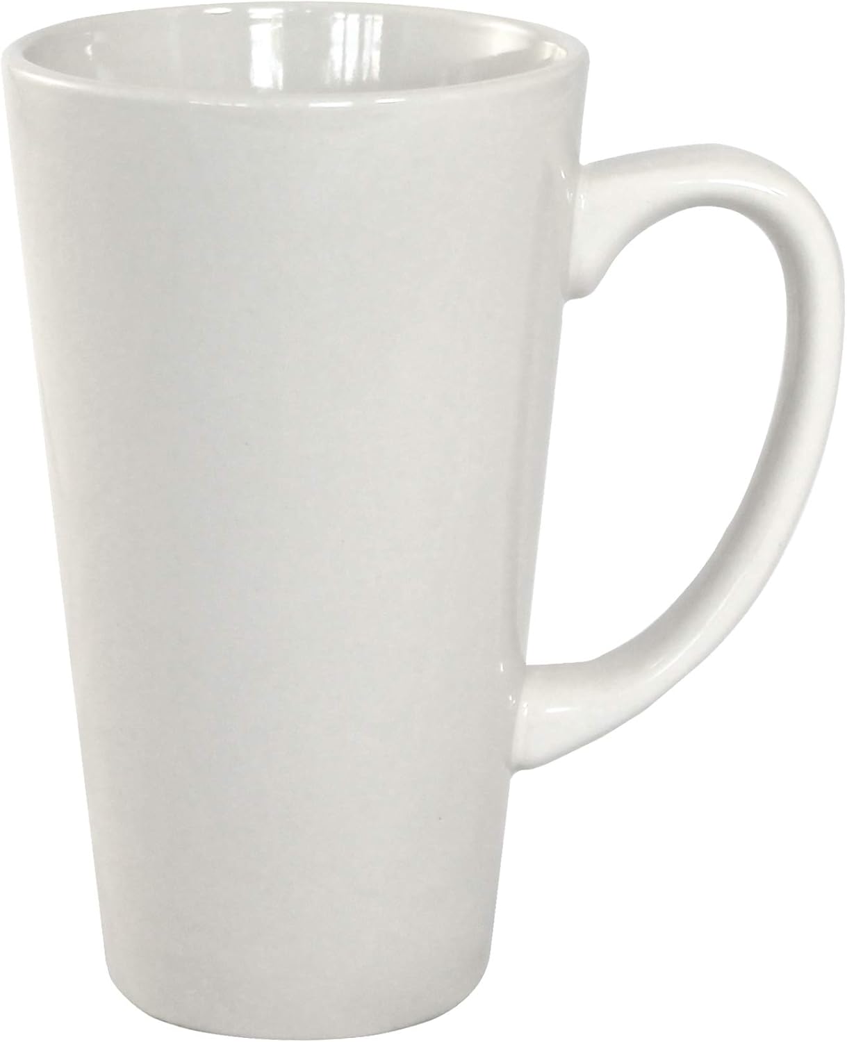 ITI Ceramic Tall Funnel Cup Coffee Mugs with Pan Scraper, 16 Ounce (2Pack, Pure