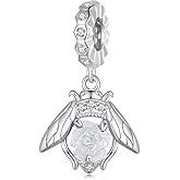 UV Discoloration Flower Bees Charms Sterling Silver Charms fit Pandora Bracelet Necklaces Jewelry for Women
