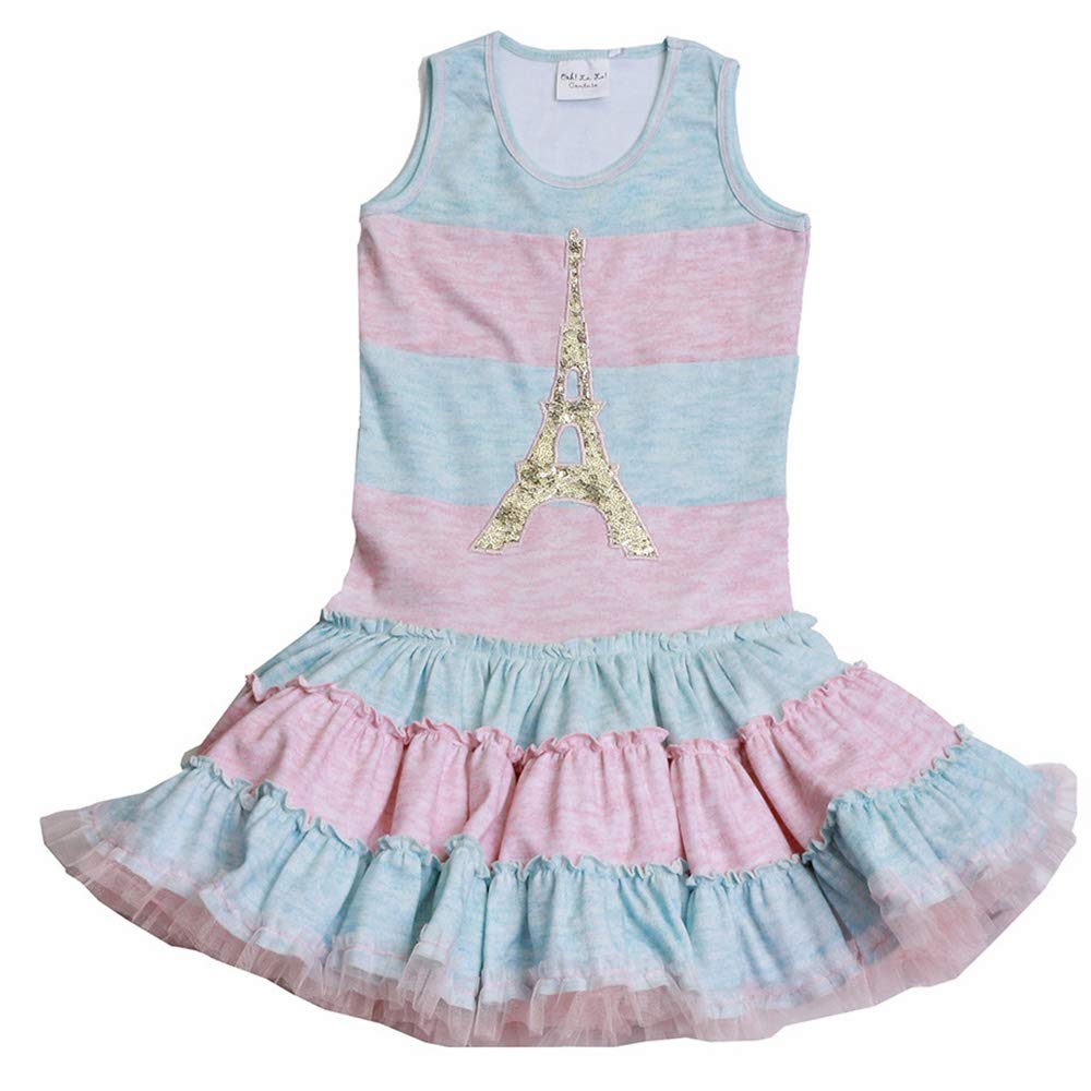 Ooh La La! Couture Striped Eiffel Tower Twirly Dress SS1750