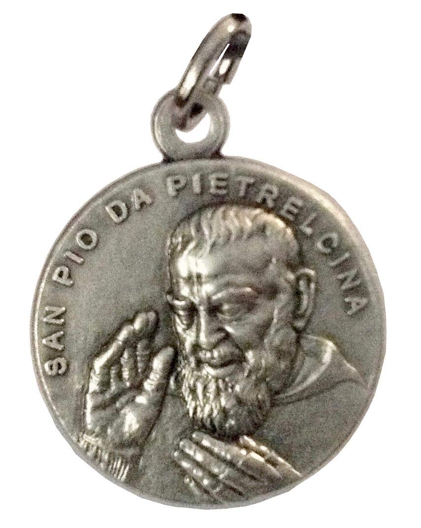 I G J LOT OF 3 (THREE) SAINT PIO OF PIETRELCINA (PADRE PIO) MEDALS - THE PATRON SAINTS MEDALS - 100% MADE IN ITALY