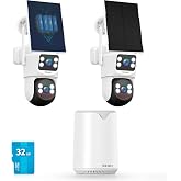 Solar-Powered Wireless Security Camera System, Home WiFi Surveillance | No Monthly Fees, PTZ Digital Zoom, 2-Way Audio, 360&deg; View, Color Night Vision, Motion Detection