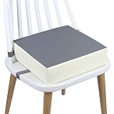 Booster Seat for Kitchen Chair - PU Waterproof Toddler Booster for Dining Table, Portable Travel Increasing Cushion for Kid (Grey)