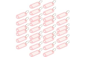 Alipis 30PCS Cherry Blossom Pink Keychain Tags with Labels Portable Key Identifiers for Luggage and Key