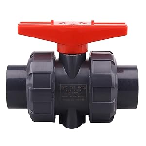 DERNORD PVC True Union Ball Valve with Full Port, EPDM O-Rings, and Reversible PTFE Seats,Rated at 200 PSI (1 inch Socket)