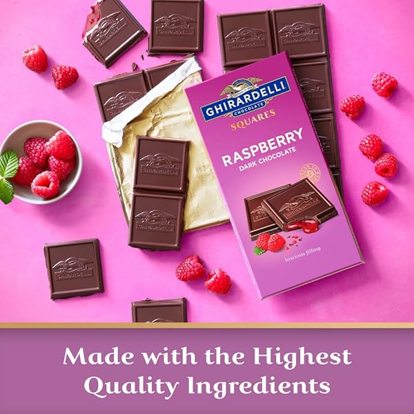 GHIRARDELLI RASPBERRY DARK CHOCOLATE SQUARES BAR, 4.8 OZ BAR