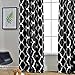 Melodieux Moroccan Fashion Room Darkening Blackout Grommet Top Curtains for Living Room, 52 by 84 Inch, Black (1 Panel)