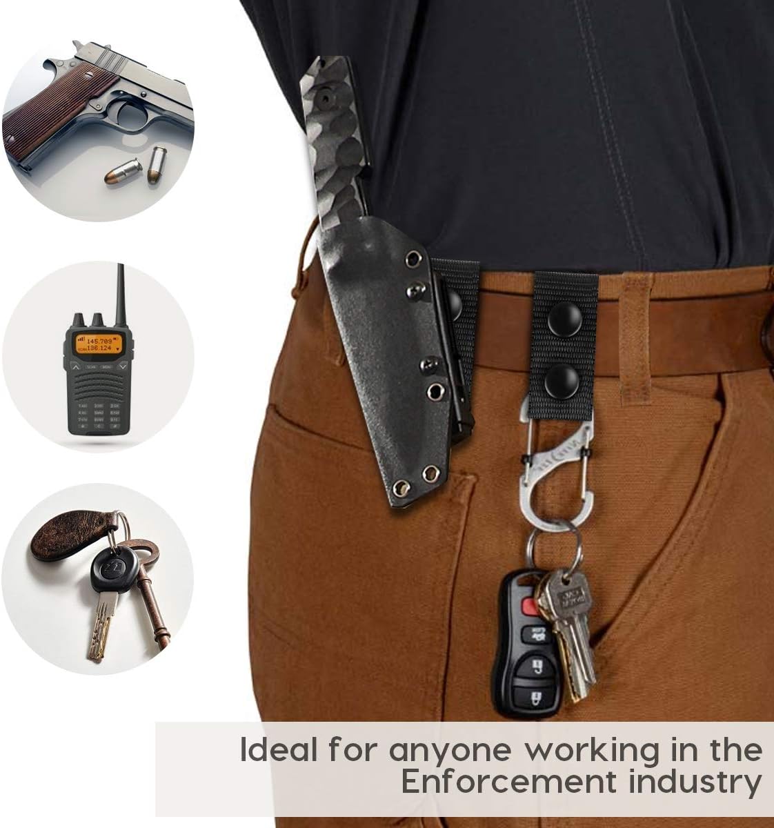 Vanmor Duty Belt Keeper with Double Snaps for Outdoor Sports Belt