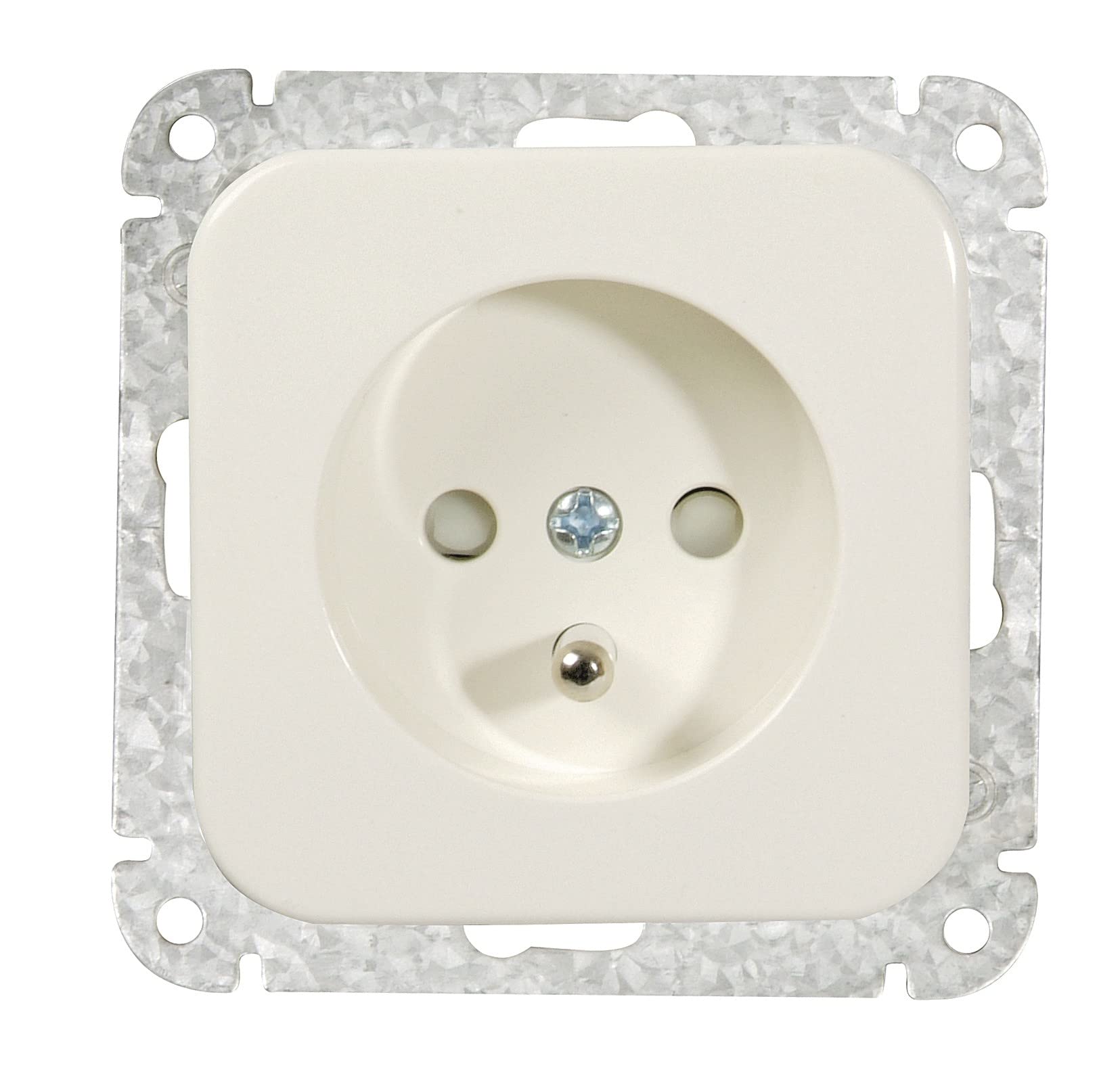 OPUS® 1 Earthing Contact Socket "International" Design France, Poland and Belgium, Colour Pure White