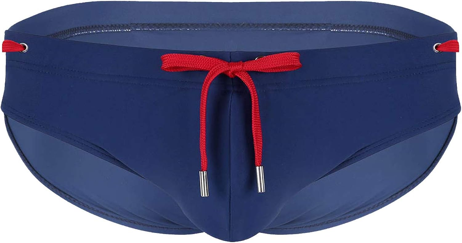 Onln 2021 Men Drawstring Front Removable Padded Bulge Pouch Swimwear