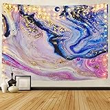 Sevenstars Psychedelic Art Gold Tapestry Colorful Natural Luxury Gouache Landscape Tapestry Trippy Tapestry Wall Hanging