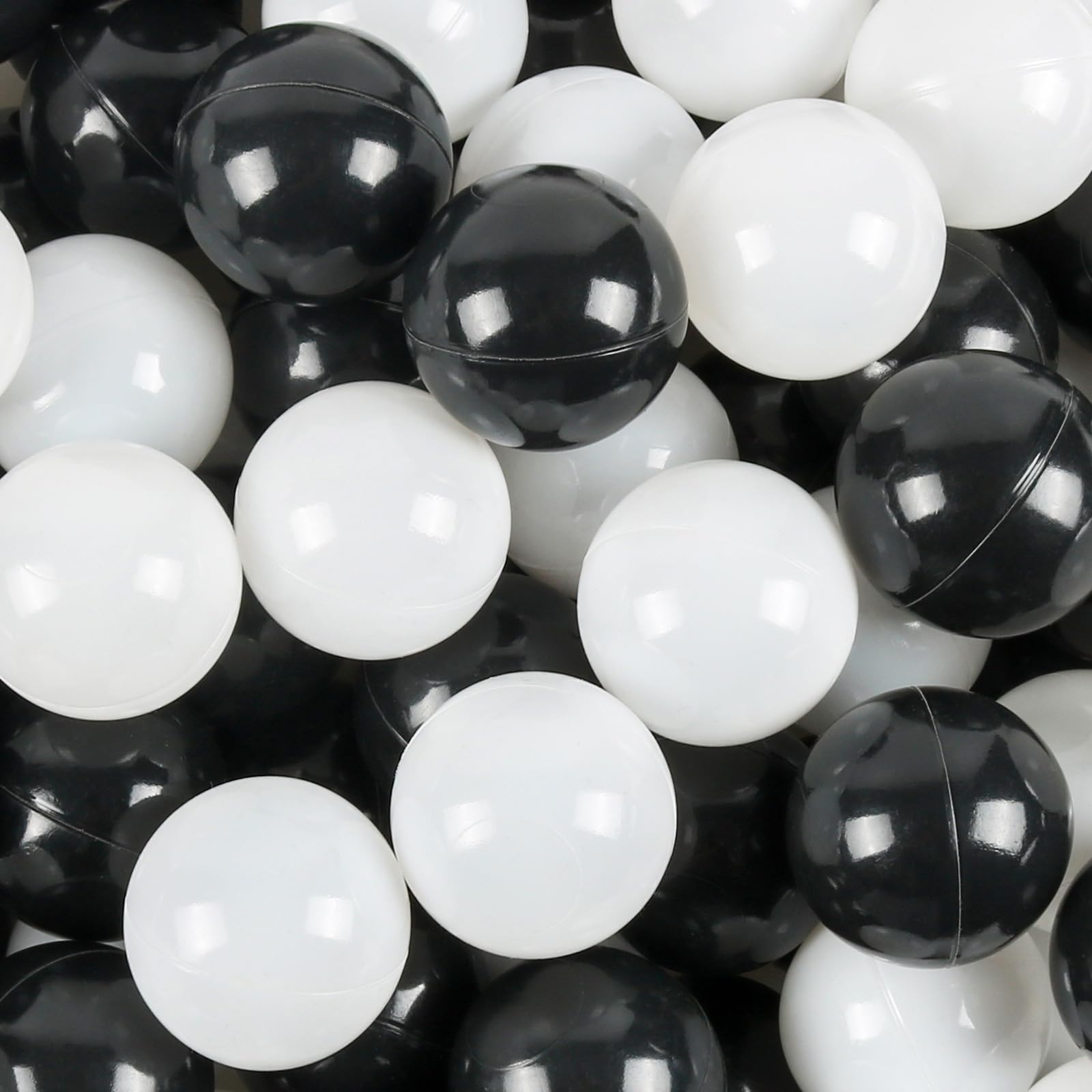 Photo 1 of TRENDBOX Ball Pit Balls 100 - Macaron Colors Balls for Ball Pit, Play Tent Baby Playhouse Pool Birthday Party Decoration (F-Black&White)