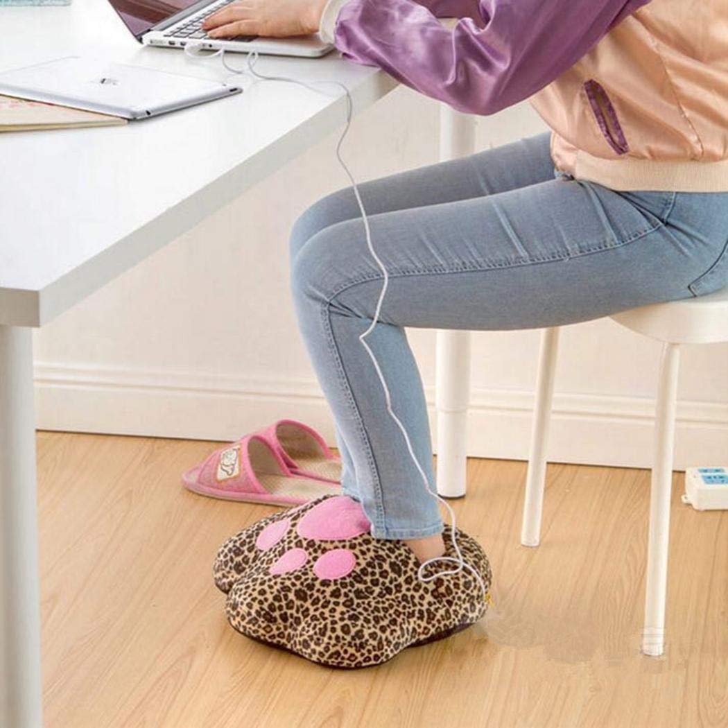 pairris Calzature riscaldanti Plug-in USB Peluche Vita e Piedi Caldi elettrici Invernali Scaldamani