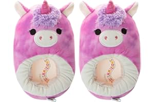 Squishmallows Slippers Plush Lightweight Warm Comfort Soft Aline Slipper House Shoes for Kids and Adults (sizes 11-1 Little Kid / 2-5 Big Kid / 5-10 Adult)