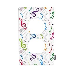 Pznen Musical Duplex Wall Plates Colorful Treble