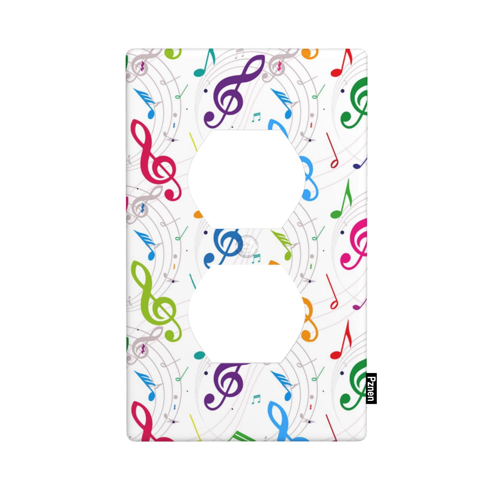 Pznen Musical Duplex Wall Plates Colorful Treble