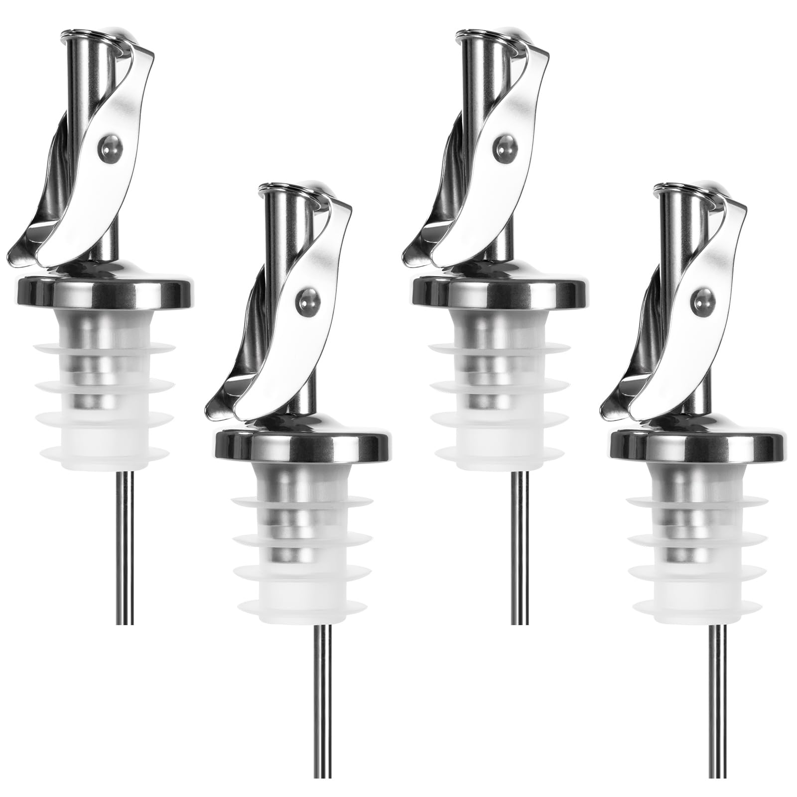 Photo 1 of see notes..........4 Pack Automatic Liquor Pour Spouts, Auto Flip Olive Oil Dispenser Spout, Pour Spouts for Liquor Bottles, Olive Oil Spouts, Bottle Pourers for Alcohol Wine Syrup Home Bar Accessories Silver