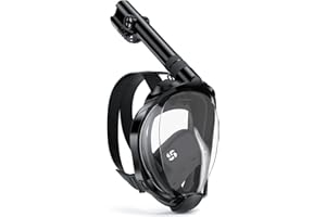 W WSTOO Full Face Snorkel Mask Adults,Suitable for Beginners Dry Top Snorkeling Gear,Can Your Mouth or Nose to Breathe,180 Degrees Panoramic View,Anti-Fog Anti-Leak,Summer Travel and Vacationing Gifts