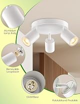 VIIIVA 3 Way Spotlight Ceiling Lights Adjustable GU10 White Round Fitting view 4