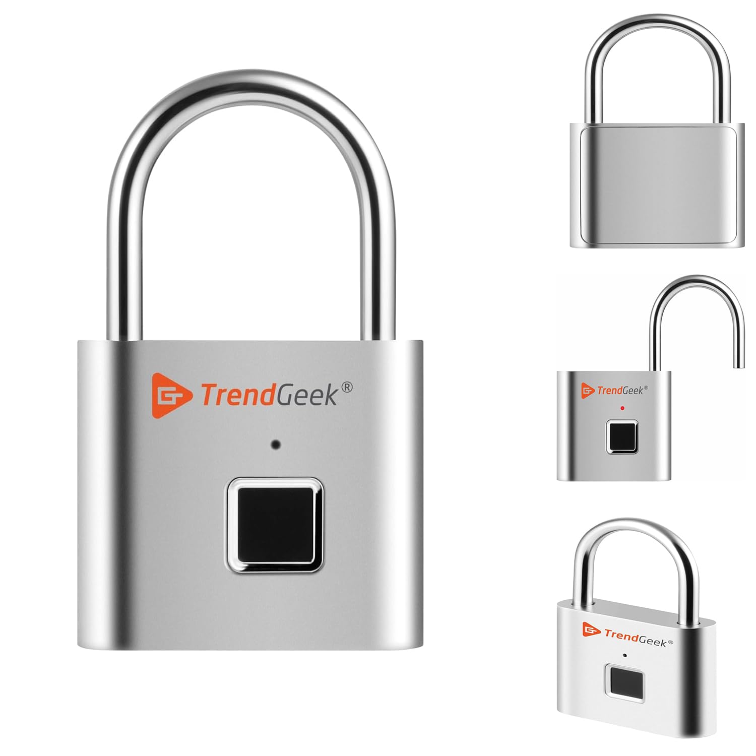 TrendGeek Fingerprint Padlock for Gym Locker, Backpack, School, Door, Wardrobe, Suitcase - USB Rechargeable Secure Keyless Smart Mini Lock - TG-131 - Protect Your Things That You Value