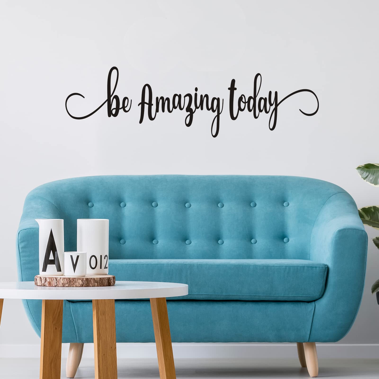 Bathroom Wall Decals, Family Wall Stickers, (Easy to Install), Wall Decor Quotes Home Bedroom Gym Office Kitchen Love Teamwork Inspirational Women Positive Poster Art Vinyl, Be Amazing Today 35"X9.8"