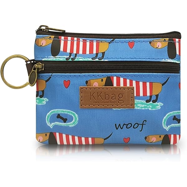 Mini Portefeuille Chat En Toile - Lot De 6, 13.5x11cm, Parfait Pour Maquillage Et Pièces