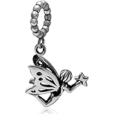 LUCKYBEADS Butterfly Angel Girl Dangle Charm Beads for Pandora Charms Bracelets