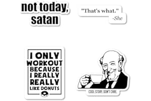 FUNPOPSTICKERS Not Today Satan Cool Story Sticker Pack Funny Stickers - 4 Pack - Laptop Stickers - for Laptop, Phone, Tablet Vinyl Decal Sticker (4 Pack) S211280