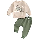 fhutpw Toddler Baby Boy Clothes Funny Letter Long Sleeve Sweatshirt Pullover Top Jogger Pants Fall Winter Outfits