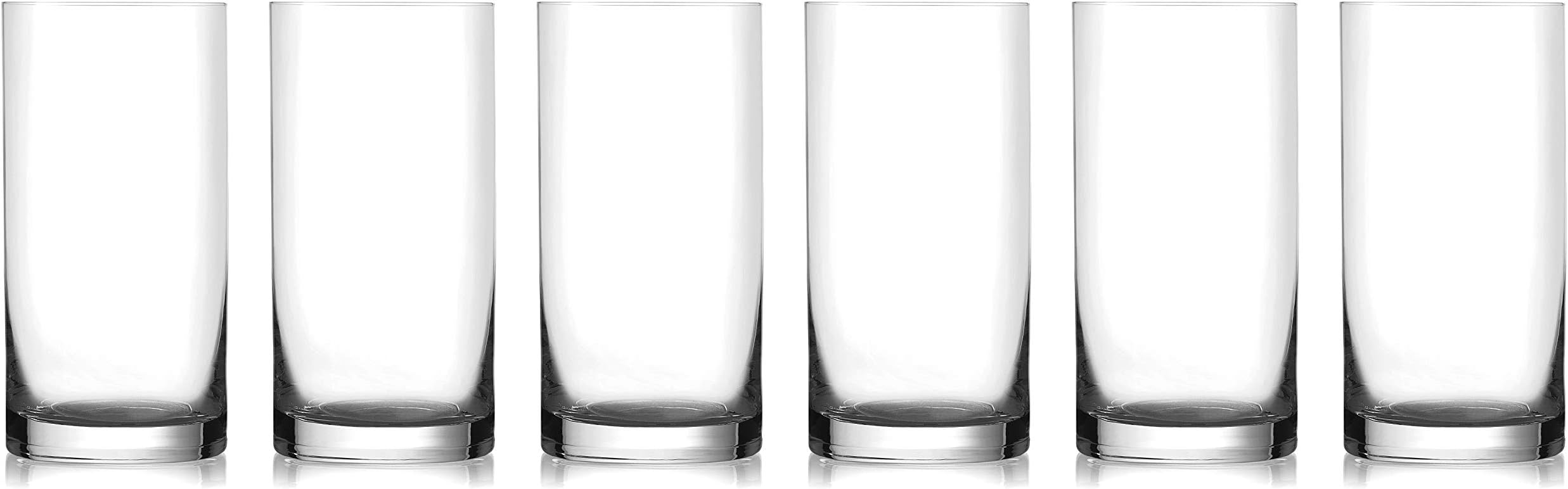 Highball - Tumbler - Glass - Set of 6 Glasses - Glass Crystal - by Barski - Made in Europe - 18 oz.