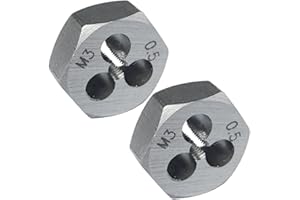JALJA M3 x 0.5 Hex Die 2 Pcs Right Hand Thread Repair Tool Alloy Steel Hexagonal Die for External Thread Cutting and Screw Thread Restoring in Metalworking and Machinery