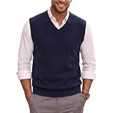 Moda Viva Mens V Neck Sweater Vest, Lightweight Sleeveless Knit Vest | Wool Blend, Fall, Pullover, Slim Fit, Soft, Basic, Cable Knit, Business, Dress, Formal, Classic