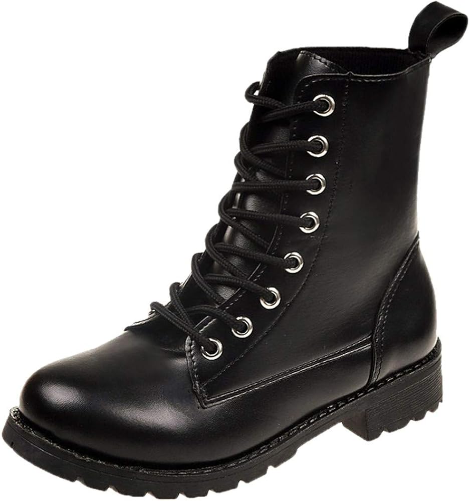 JESPER Women Classic Combat Boots Round 