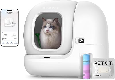Pura MAX 2 Arenero Gatos Autolimpiable, Inodoro para Gato, Arenero Autolimpiable para Gatos, Anti-Fugas, xSecure/Eliminar olores/APP/76L, para Varios Gato (Sin Purificador, con N50