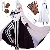 AIUKAKP Nikolai Cosplay Outfit Uniform Bungo Dogs Cosplay Costume Hat Sigma Costume Wig Cape White Halloween
