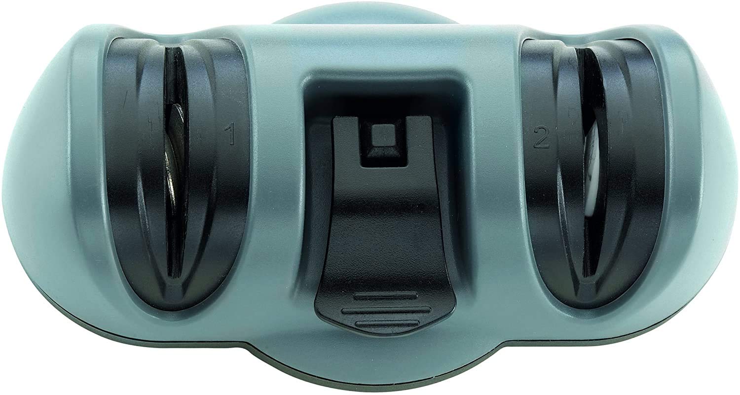 TAYLORS EYE WITNESS ABS/TPE/Diamond Wheel/Ceramic Wheel Two Stage Suction Grip Knife Sharpener, Pack of 1, Black