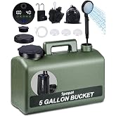 Spopal Portable Shower for Camping with 5-Gallon Water Jug, [Upgraded] 10000mAh Rechargeable Camping Shower with 5 Adjustable