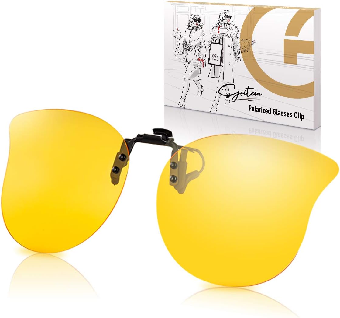 Clip On Night Driving Glasses Men Women Fit over Prescription