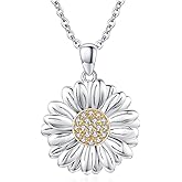 CUOKA MIRACLE Daisy Necklace for Women 925 Sterling Silver Daisys Flower Pendant Daisy Jewelry Gifts for Mom Women Friends on Birthday Mother's Day Anniversary Christmas