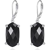 VONALA Black Onyx Earrings 925 Sterling Silver Black Dangle Drop Jewelry Gifts for Women