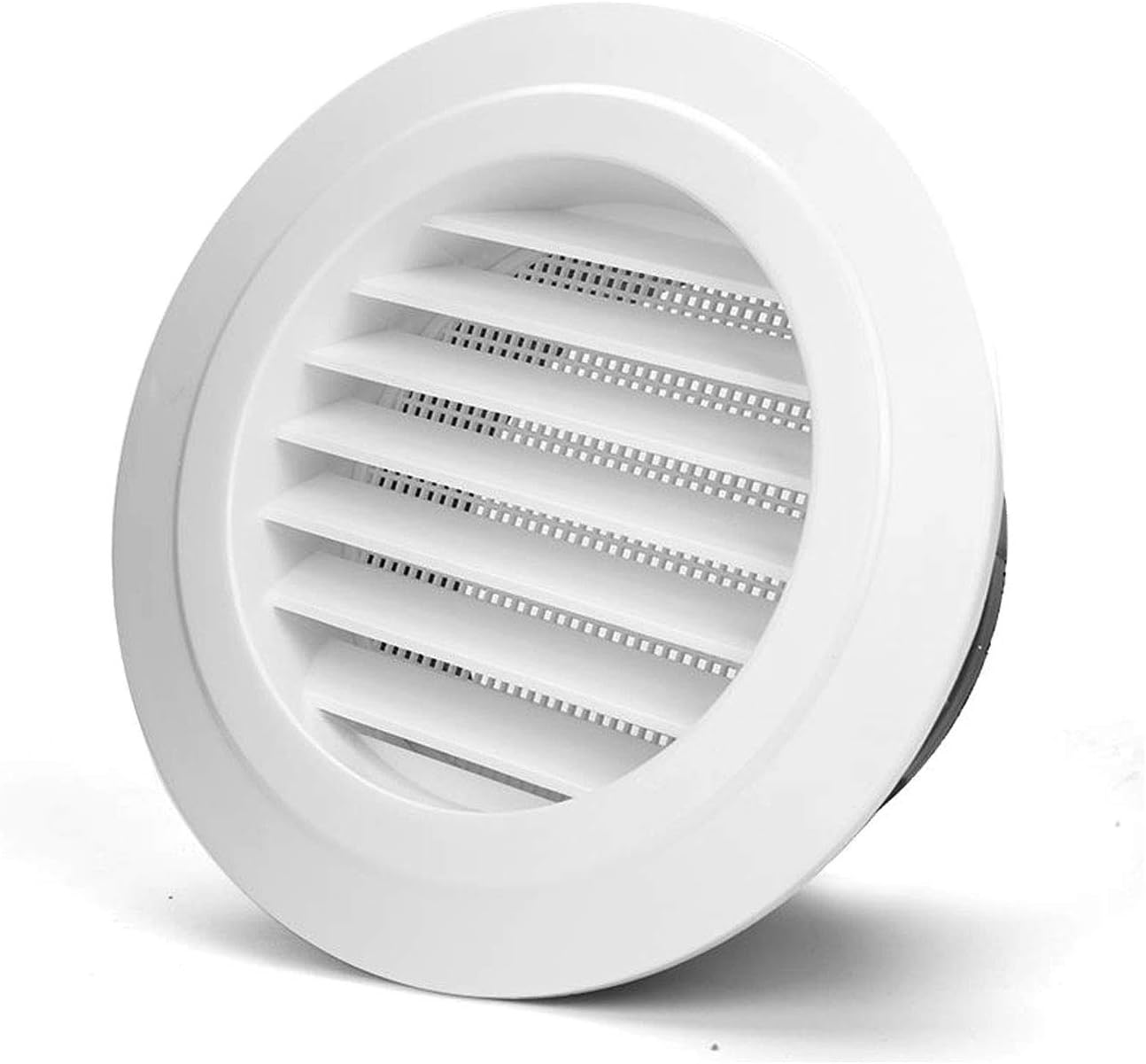 PartsExtra 4 Inch Air Vent, Round Soffit Vent ABS Louver Outlet Grille Cover with Fly Screen Mesh for Walls and Ceilings, Kitchen, Bathroom, Cabinet,Office Ventilation
