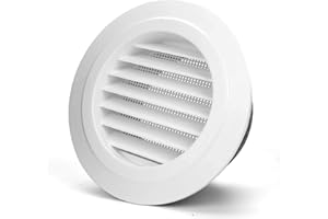 PartsExtra 4inch Air Vent, Round Soffit Vent ABS Louver Outlet Grille Cover with Fly Screen Mesh for Walls and Ceilings, Kitc