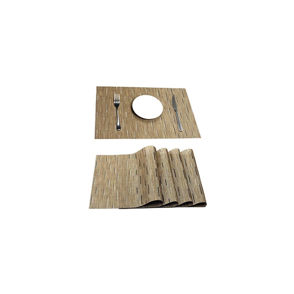 Pauwer Placemats Set of 6 Crossweave Woven Vinyl Placemat for Kitchen