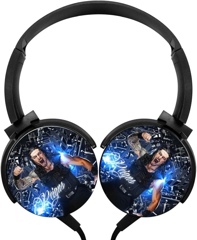Amazon Com Roman Reigns Stereo Headphones Lightweight With Mic Over Ear Cartoon Headsets For Iphone Ipad Smartphone And Tv 3 5mm Black Home Audio Theater