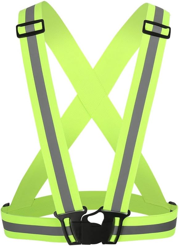 Syfinee Reflective Vest Adjustable Safety Security High Visibility Jacket Waist Belt Stripes for Outdoor Jogging, Cycling, Walking, Motorcycle Riding and Running